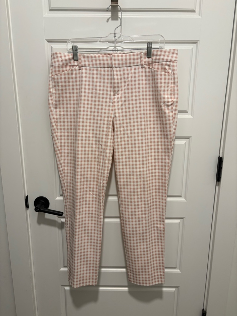 Old Navy Pink and White Gingham Ankle Trousers
